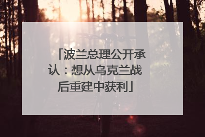 波兰总理公开承认：想从乌克兰战后重建中获利