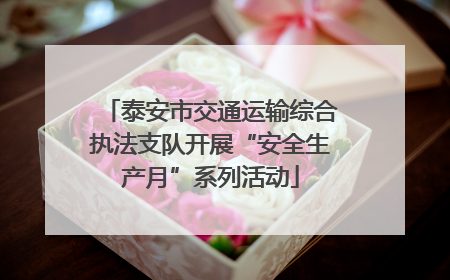 泰安市交通运输综合执法支队开展“安全生产月”系列活动