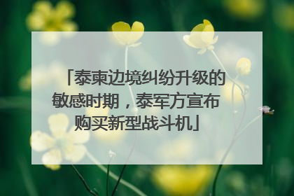 泰柬边境纠纷升级的敏感时期，泰军方宣布购买新型战斗机