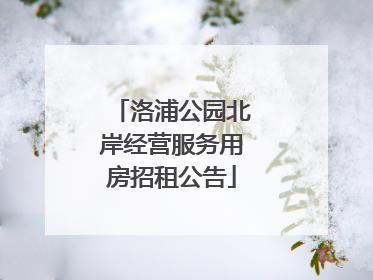 洛浦公园北岸经营服务用房招租公告