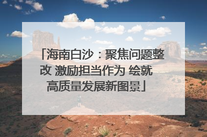 海南白沙：聚焦问题整改 激励担当作为 绘就高质量发展新图景