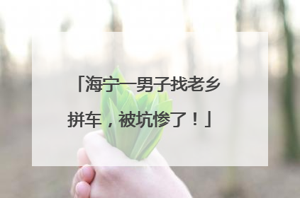 海宁一男子找老乡拼车，被坑惨了！