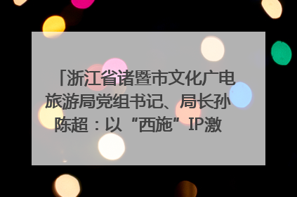 浙江省诸暨市文化广电旅游局党组书记、局长孙陈超：以“西施”IP激活全域旅游 打造县域文旅融合新标杆｜第七届全国县域旅游研究成果发布系列活动