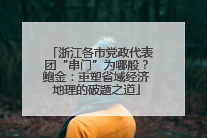 浙江各市党政代表团“串门”为哪般？鲍金：重塑省域经济地理的破题之道