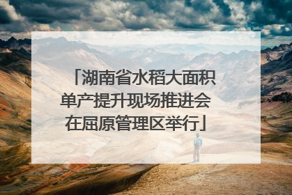 湖南省水稻大面积单产提升现场推进会在屈原管理区举行