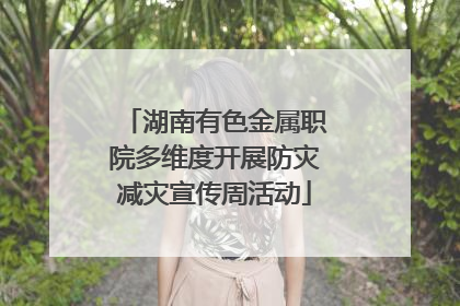 湖南有色金属职院多维度开展防灾减灾宣传周活动