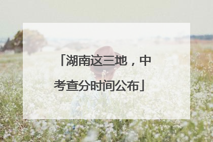湖南这三地，中考查分时间公布