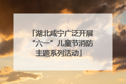 湖北咸宁广泛开展“六一”儿童节消防主题系列活动