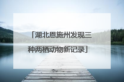 湖北恩施州发现三种两栖动物新记录