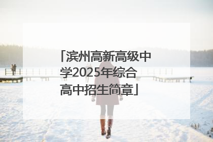 滨州高新高级中学2025年综合高中招生简章