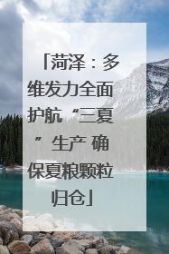 菏泽：多维发力全面护航“三夏”生产 确保夏粮颗粒归仓