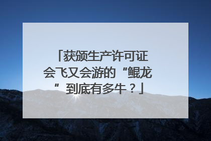 获颁生产许可证 会飞又会游的“鲲龙”到底有多牛？