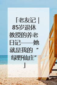 老友记｜85岁退休教授的养老日记——她就是我的“绿野仙庄”