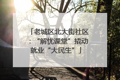 老城区北大街社区：“解忧课堂”撬动就业“大民生”