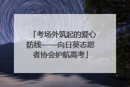 考场外筑起的爱心防线——向日葵志愿者协会护航高考