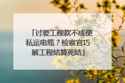 讨要工程款不成便私运电缆？检察官巧解工程结算死结
