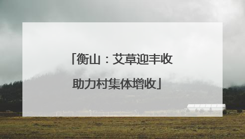 衡山：艾草迎丰收 助力村集体增收