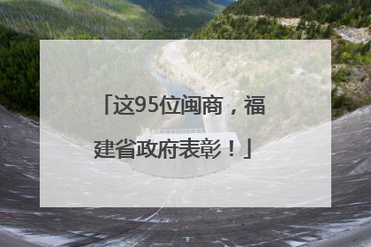 这95位闽商，福建省政府表彰！
