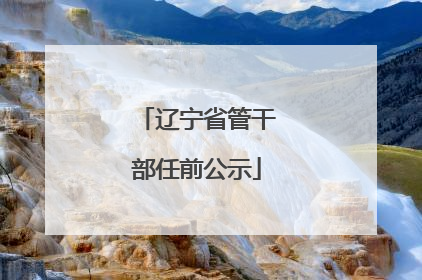 辽宁省管干部任前公示