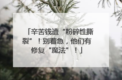 辛苦钱遭“粉碎性撕裂”！别着急，他们有修复“魔法”！