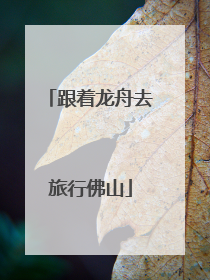 跟着龙舟去旅行佛山