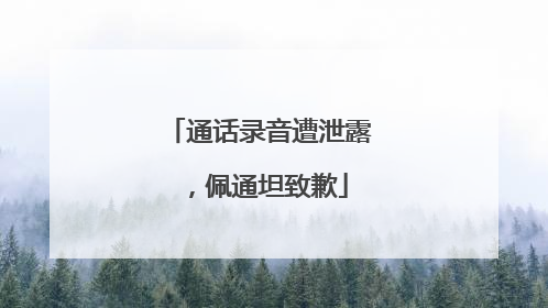 通话录音遭泄露，佩通坦致歉