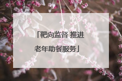 靶向监督 推进老年助餐服务