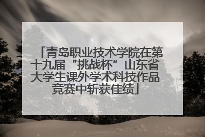 青岛职业技术学院在第十九届“挑战杯”山东省大学生课外学术科技作品竞赛中斩获佳绩