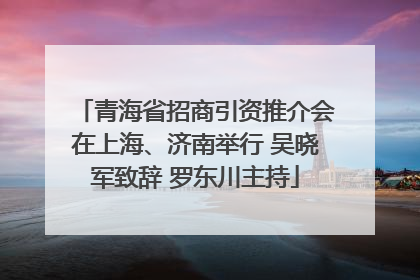 青海省招商引资推介会在上海、济南举行 吴晓军致辞 罗东川主持