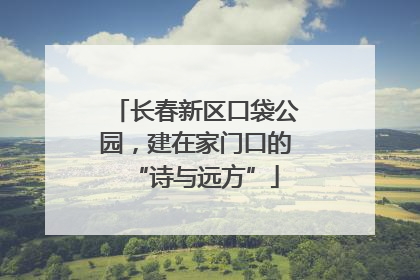 长春新区口袋公园，建在家门口的“诗与远方”