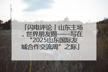 闪电评论丨山东主场，世界朋友圈——写在“2025山东国际友城合作交流周”之际