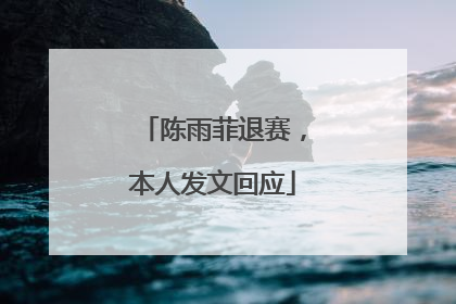 陈雨菲退赛，本人发文回应
