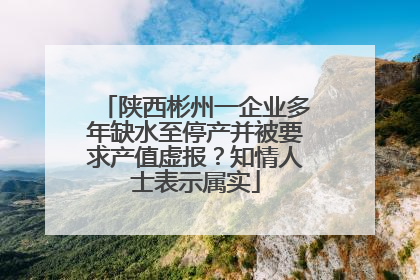 陕西彬州一企业多年缺水至停产并被要求产值虚报？知情人士表示属实
