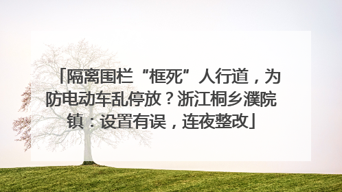 隔离围栏“框死”人行道，为防电动车乱停放？浙江桐乡濮院镇：设置有误，连夜整改