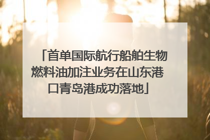首单国际航行船舶生物燃料油加注业务在山东港口青岛港成功落地