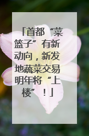 首都“菜篮子”有新动向，新发地蔬菜交易明年将“上楼”！