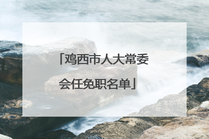 鸡西市人大常委会任免职名单