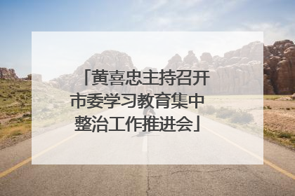 黄喜忠主持召开市委学习教育集中整治工作推进会