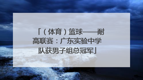 （体育）篮球——耐高联赛：广东实验中学队获男子组总冠军