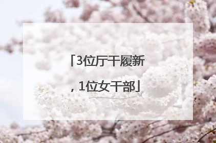 3位厅干履新，1位女干部