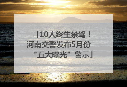 10人终生禁驾！河南交警发布5月份“五大曝光”警示