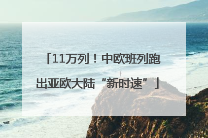 11万列！中欧班列跑出亚欧大陆“新时速”