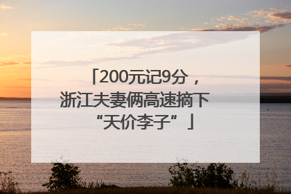 200元记9分，浙江夫妻俩高速摘下“天价李子”