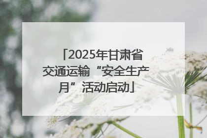 2025年甘肃省交通运输“安全生产月”活动启动