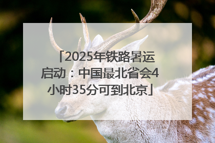 2025年铁路暑运启动：中国最北省会4小时35分可到北京