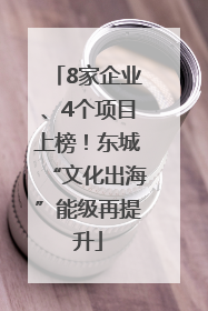 8家企业、4个项目上榜！东城“文化出海”能级再提升